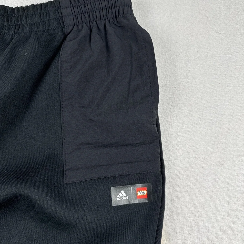 Adidas Lego Classic Boys Track Pants H26667 XL Black Yellow loose fit 30*30